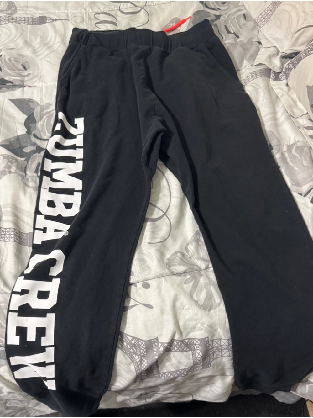 Zumba Fitness Black Sweatpants with White Side Logo